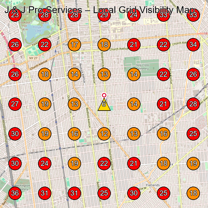 J & J Pro Services GeoGrid visibility map for House Cleaning Service in Brooklyn